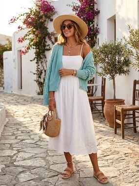 Suzy Shier Blue Cardigan